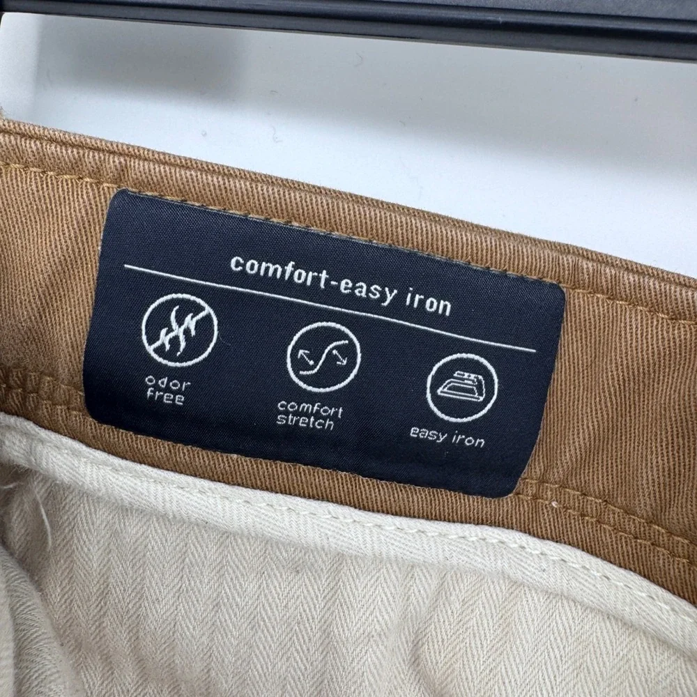 Zara Man Brown Comfort Easy Iron Stretch Chino Pants Mens 31‎
